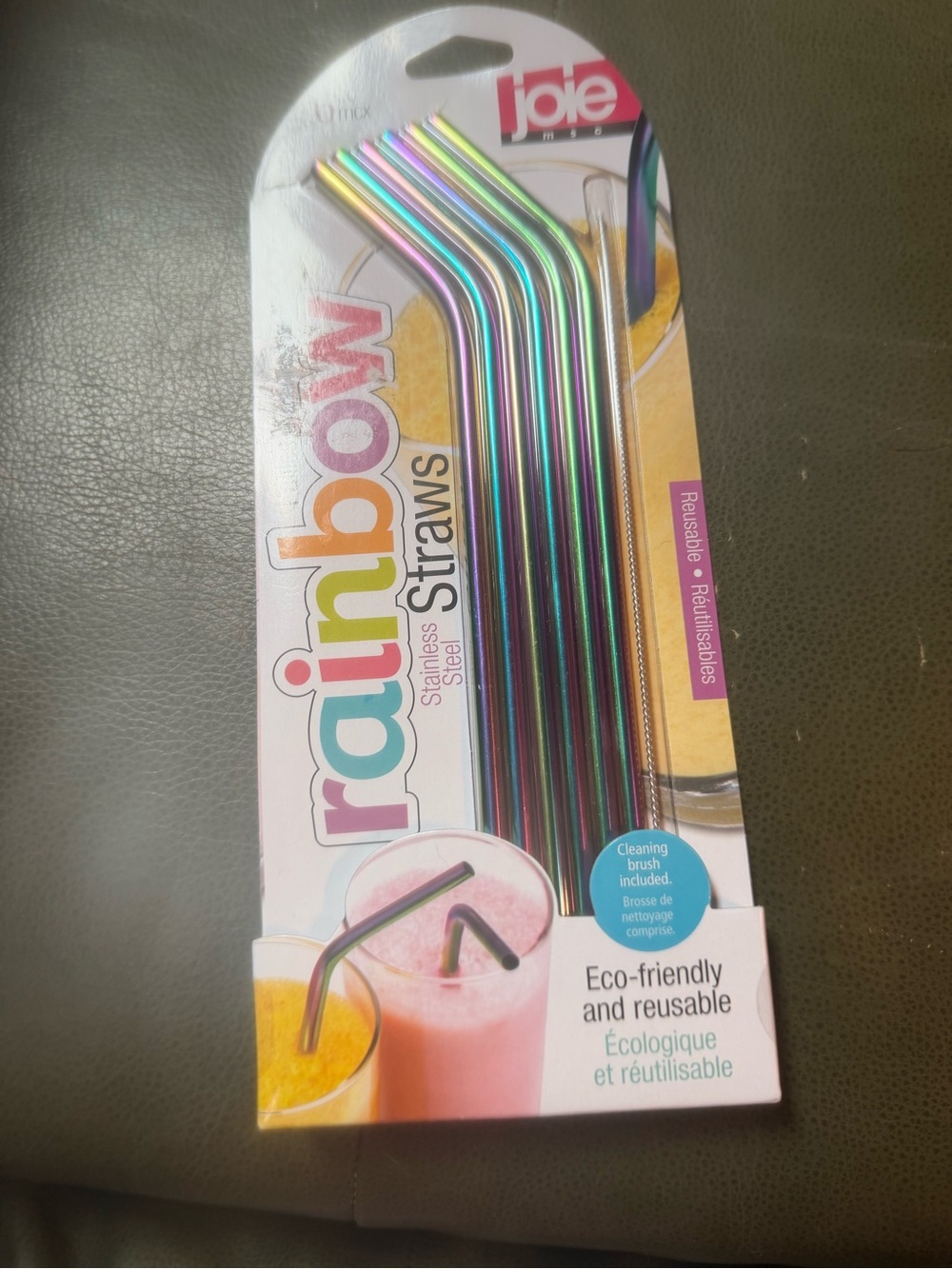 Rainbow Stainless Steel Reusable Straws - Multicolor by Rainbow 6pk